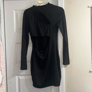 Long sleeve cut out dress